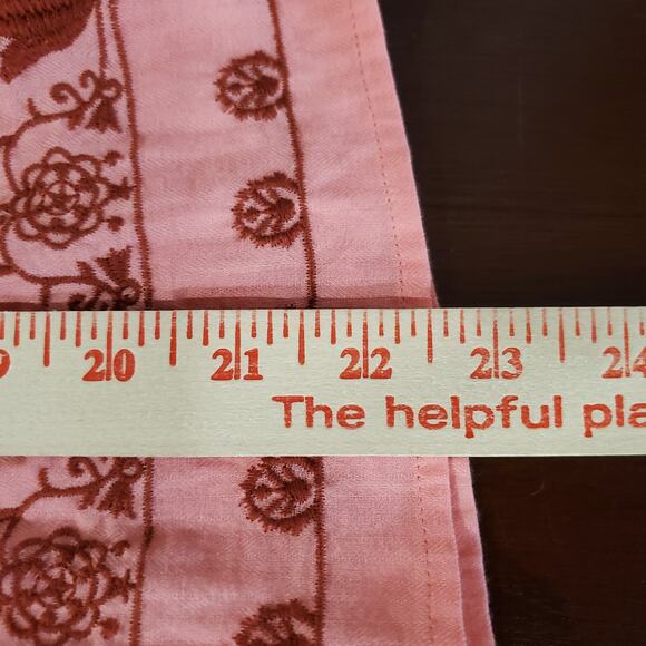 Loft NWT Womens Floral Embroidered Henley Button Peplum Shell Top Size M Pink - Picture 10 of 10